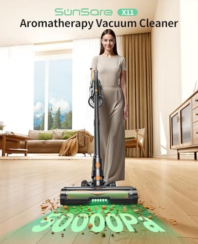 Cordless Vacuum Cleaner, 550W 45KPA 60 Mins Vacuum Cleaners for Home, Anti-Tangle Stick Vacuums with Rechargeable Battery, Dual-Handheld Lightweight Vacuum with Aromatherapy for Pet Hair Carpet Floors