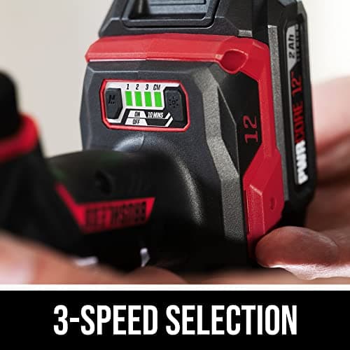 SKIL PWR CORE 12 Brushless 12V 1/4 In. Hex Compact Impact Driver Kit with 3-Speed & Halo Light & One-handed collet Including 2.0Ah Lithium Batteries and PWR JUMP Charger -ID6744A-10