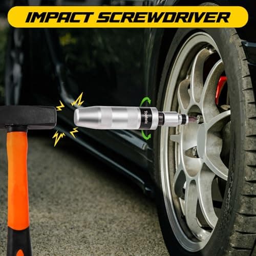 Toolwiz 1/2" Hand Impact Screwdriver Set - 14 Pcs, Reversible Manual Impact Driver with S2 Steel Screwdriver Bits for Disengage Rusted Fasteners or Frozen Bolts