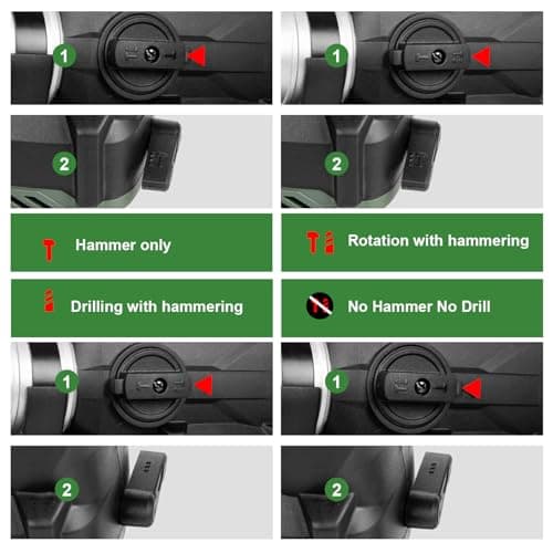 Prostormer 1-1/4" SDS-Plus Rotary Hammer, 13 Amp Powerful Motor, 4 Functions Rotary Hammer Drill with Case, Including Grease, Chisels, Drill Bits, for Concrete, Steel, Wood
