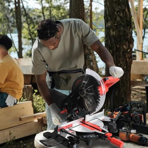 2025 Upgrade Miter Saw 10”, Chop Saws For Woodworking With 15-Amp Power Motor, 40t Tct Blade, 0-45°Mitre & Bevel, Compound Miter Saw For All Skill Levels Wood Work