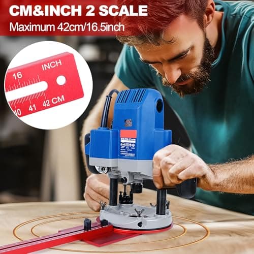 5 In 1 Router Circle Cutting Jig For Cutting/Routing Circle,Aluminum Router Milling Groove Bracket for Straight Or Cylindrical Edges,Adjustable Router Jig and Guide for Woodworking Edging Projects