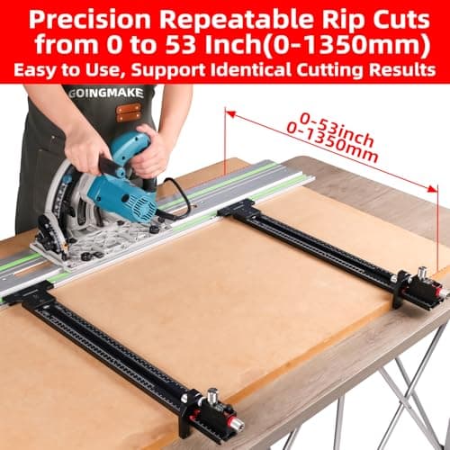 Track Saw Parallel Guide System with Mirco Adjustable Flip Stop and Zero Calibration for Woodworking Repeatable Rip Cuts for Track Saw Guide Rail Compatible with Festool,Makita,Milwaukee