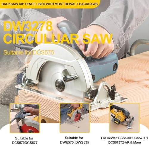 DW3278 Circular Saw Rip Fence for Dewalt 7-1/4-Inch to 8-1/4-Inch Circular Saws,Compatible with DCS575, DCS570, DCS577, DWE575 and DWS535 Cutting Fence, with Round Head Stop Screw and Spring