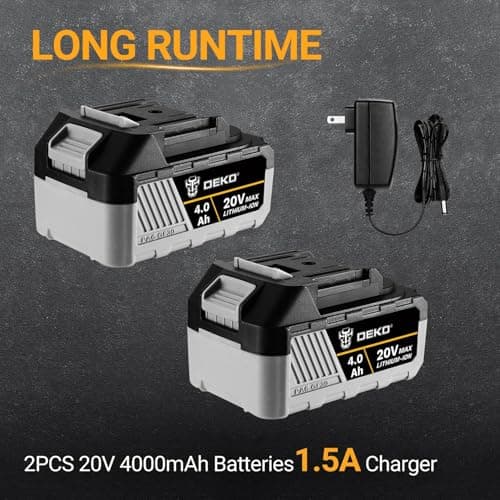 DEKOPRO 20V Cordless Circular Saw, 6-1/2-Inch Blade, 4500 RPM Circular Saw Cordless with 2 Battery and Charger( 4.0Ah )