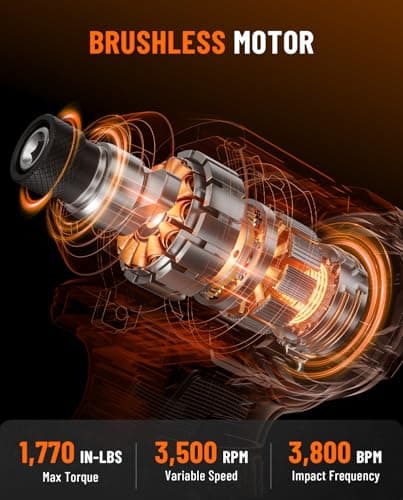 TITANCE X7 20V Cordless Impact Driver, 1/4'' Hex Compact Brushless Driver Kit with 1,770 In-lbs Torque, Battery & Charger Included – Lightweight Electric Screwdriver for Wood, Metal & Auto Repair