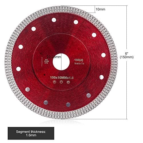 Casaverde 6 inch Porcelain Cutting Blade Diamond Cutting Blade for Granite Marble Ceramic Tiles