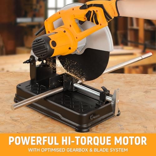 Hoteche 14-Inch Metal Cutting Chop Saw 2100W Heavy-Duty Electric Cut Off Machine with Saw Blade