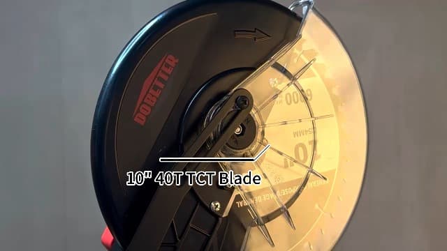 2025 Upgrade Miter Saw 10”, Chop Saws For Woodworking With 15-Amp Power Motor, 40t Tct Blade, 0-45°Mitre & Bevel, Compound Miter Saw For All Skill Levels Wood Work