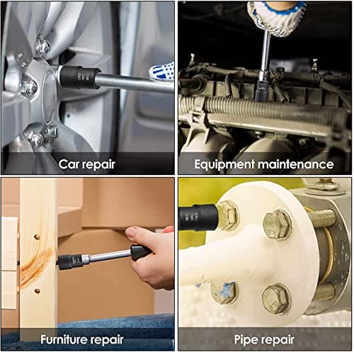 XEWEA 1/2" Drive 15PCS Lug Nut Remover and 6PCS Flip Impact Socket Set, Wheel Lock Removal Kit, Thin Wall Nut Sockets Easy Out Extractor Set for Damaged, Frozen, Rusted, Rounded-Off Bolts