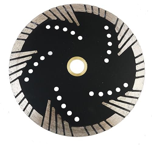 6 Inch Turbo Diamond Saw Blade for Cutting Granite Deep Triangle Cutting Disc for Stone Masonry Brick Block Concrete with 7/8’’-5/8’’ Arbor