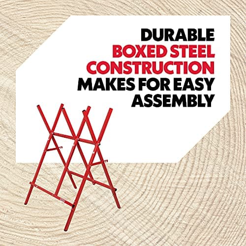 Oregon Steel Log Saw Horse, Foldable & Adjustable Sawbuck, 10 Inch Log Capacity, Folding Wood Cutting Stand, for Logging, Splitting & Firewood (584145)