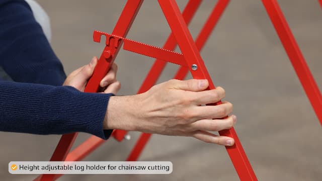 Oregon Steel Log Saw Horse, Foldable & Adjustable Sawbuck, 10 Inch Log Capacity, Folding Wood Cutting Stand, for Logging, Splitting & Firewood (584145)