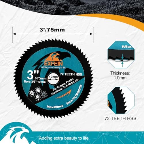 3 Inch Circular Saw Blade Set 4pcs for Cutting Tile Glass Soft Metal Wood Plastic Diamond Disc
