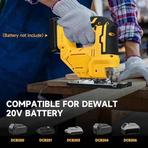 Cordless Jig Saw for DeWalt 20V Battery, Brushless Jigsaw Tool, 0°-45° Bevel Cuts, 3-Position Orbital for Wood/Metal/PVC Cutting (NO Battery)