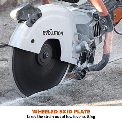 Evolution Power Tools R300DCT 12 inch Concrete Saw (Aka Circular Saw, Angle Grinder, Chop / Cut Off Saw, Demo Saw, Disc / Power Cutter) Electric Motor, No Gas - 4-1/2" Cut - Incl Diamond Masonry Blade