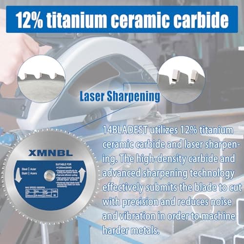 14 Inch Metal Steel Cutting Saw Blade,Replacement for Evolution 14 Inch Chop Saw Blade for Evolution S14CPS,S15CPS,S355MCS,S355CPS,S380CPS|Metal Cutting Saw,66Teeth Mild Steel Cermet Blade