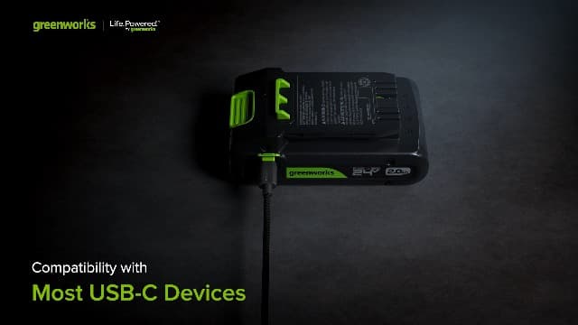 Greenworks 24V Cordless Brushless 400 in-lbs Drill/Driver+1950 in-lbs Impact Driver Combo,High Torque, Lightweight, (2) 2.0Ah USB-C Batteries(12,000mAh Power Bank) and 65W USB-C Fast Charger(3-Port)
