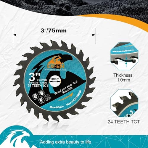 3 Inch Circular Saw Blade Set 4pcs for Cutting Tile Glass Soft Metal Wood Plastic Diamond Disc