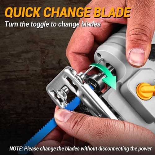 Jig Saw Corded: DEKOPRO Electric Jigsaw Tool Power Jig Saws for Woodworking, Wood Cutter Hand Tool with 6 Variable Speed, 4 Orbital Settings, ±45° Bevel Cutting, Tool-less Blade Quick Release