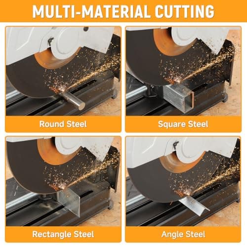 Hoteche 14-Inch Metal Cutting Chop Saw 2100W Heavy-Duty Electric Cut Off Machine with Saw Blade