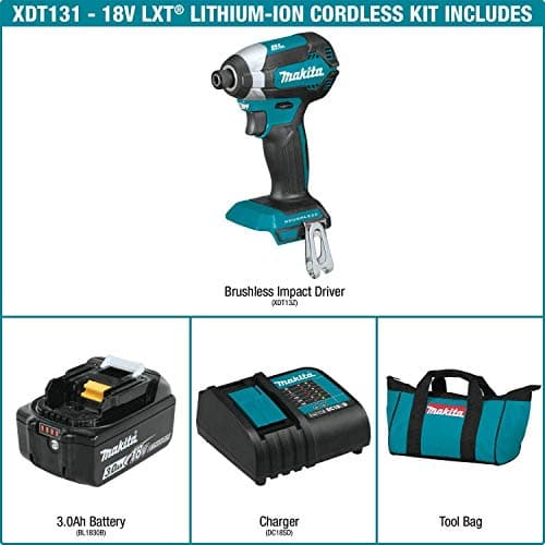 Makita XDT131-R 18V LXT 3.0 Ah Cordless Lithium-Ion Brushless Impact Driver Kit