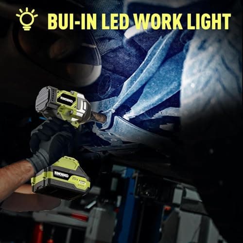 1/2 inch Impact Wrench 1000N.m (740 ft-lbs) with 2 x 4.0Ah Battery and Charger, Brushless Electirc Impact Driver Bsttery Powered High Torque Impact Gun for Home, Car, and Truck Use