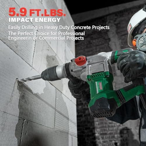 1-1/2" SDS-Max Heavy Duty Rotary Hammer Drill,12.5 Amp 3 Functions Corded Vibration Control Demolition Rotomartillo with Safety Clutch for Concrete,Includes 1 Drill Bits,2 Chisels,Carrying Case