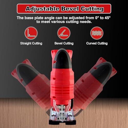 Cordless Jig Saw Compatible with Milwaukee 18V Battery, Brushless Jig Saw with 6pcs Blades, 4 Orbital Sets for Wood, Plastic and Metal Cutting (Tool Only, No Battery)