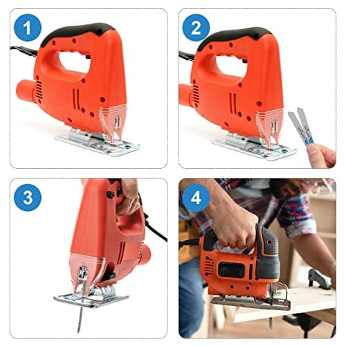 20 Piece Jigsaw Blades Set Assortment of Professional T-Handle Jig Saw Blade Kits Multi-Purpose Jig Saw Blades Replacement Set for Wood Pruning, Plastic, and Metal Cutting