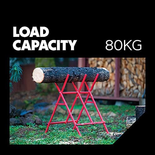 Oregon Steel Log Saw Horse, Foldable & Adjustable Sawbuck, 10 Inch Log Capacity, Folding Wood Cutting Stand, for Logging, Splitting & Firewood (584145)