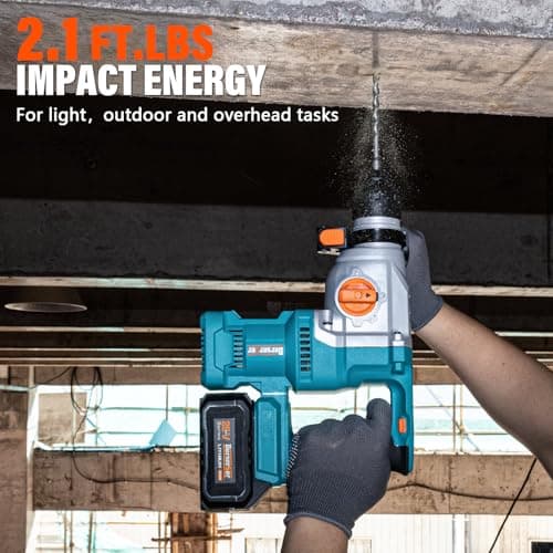 Berserker 20V Cordless 1-1/8" Rotary Hammer Drill SDS-Plus Brushless Motor with Safety Clutch, 4.0Ah Lithium-Ion Battery Powered, 3.0A Fast Charger, 4 Modes Variable Speed Rotomartillo for Concrete