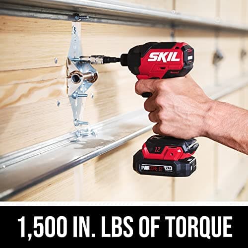 SKIL PWR CORE 12 Brushless 12V 1/4 In. Hex Compact Impact Driver Kit with 3-Speed & Halo Light & One-handed collet Including 2.0Ah Lithium Batteries and PWR JUMP Charger -ID6744A-10