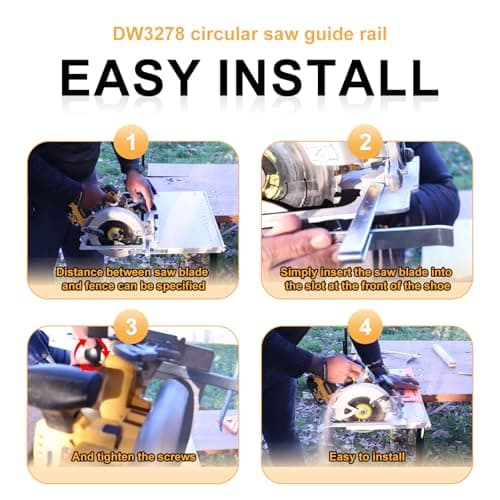 DW3278 Circular Saw Rip Fence for DEWALT DCS575, DCS570, DCS577, DWE575 and DWS535 Circular Saw, Cutting Fence for 7-1/4-Inch to 8-1/4-Inch Circular Saws, with Round Head Stop Screw and Spring(2-Pack)