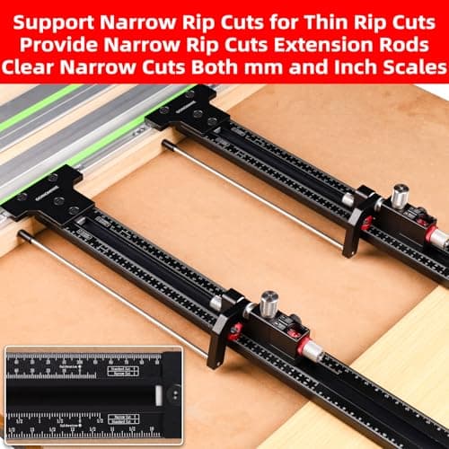 Track Saw Parallel Guide System with Mirco Adjustable Flip Stop and Zero Calibration for Woodworking Repeatable Rip Cuts for Track Saw Guide Rail Compatible with Festool,Makita,Milwaukee