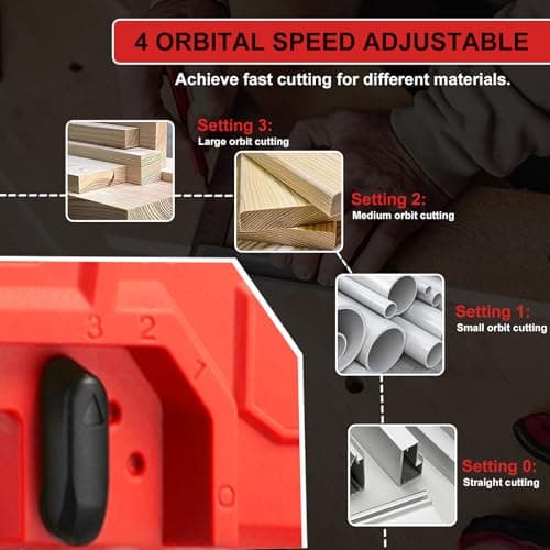 Cordless Jig Saw Compatible with Milwaukee 18V Battery, Brushless Jig Saw with 6pcs Blades, 4 Orbital Sets for Wood, Plastic and Metal Cutting (Tool Only, No Battery)