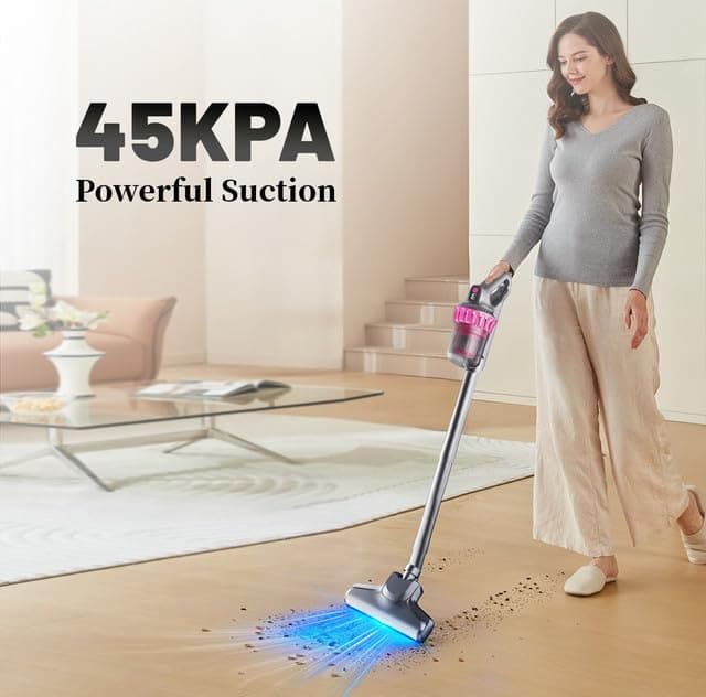 Cordless Vacuum Cleaner,Stick Vac with LED Screen,4 in 1 Mattress Vacuum, 1500mah Battery, Strong Suction,Suitable for Bed, car, Sofa, Carpet, pet Hair,Hardwood Floor