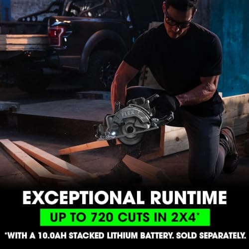 FLEX 24V Brushless Cordless 7-1/4-Inch Rear Handle Circular Saw Tool Only, Battery and Charger Not Included - FX2141R-Z