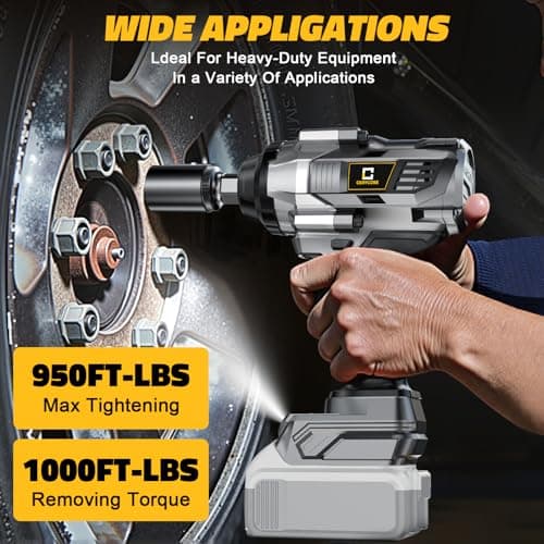 Cordless Impact Wrench 1/2 inch Compatible with Dewalt Battery, 1000FT-LBS (1360N.m) Brushless Electric Impact Gun Includes LED Work Light, 2100RPM High Torque Impact Driver, Bare Tool Only