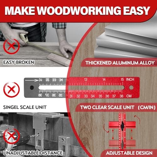 New 4 in 1 Router Milling Groove Bracket, Aluminum Alloy Router Circle Cutting Jig, Multifunctional Router Guide for Cutting Circles, Adjustable Router Jig Tool for Woodworking (Rose Red)