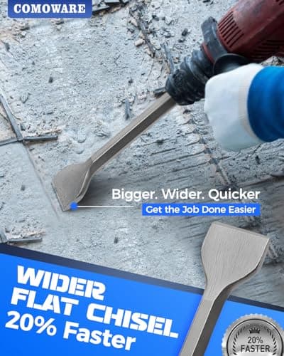 COMOWARE Rotary Hammer Drill Bits Set & Chisels- SDS Plus Concrete Masonry Hole Tool 17pcs with Storage Case