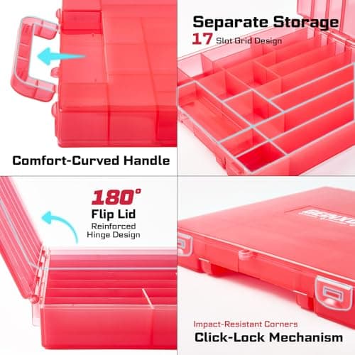 98Pieces 1”/2” Impact Screwdriver Bits Set, Magnetic S2 Steel (Phillips/Slotted/Square/Torx/Hex/Security Torx) Driver Bits Tips,Impact Bit Holder and Nut Driver with Red Storage Box Case