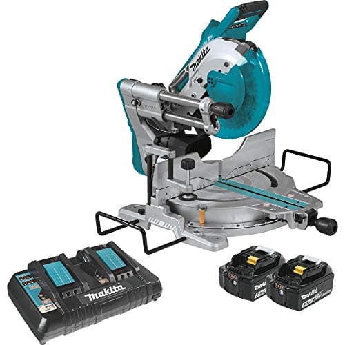 Makita XSL06PT 18V x2 LXT Lithium-Ion (36V) Brushless Cordless 10" Dual-Bevel Sliding Compound Miter Saw with Laser Kit (5.0Ah)