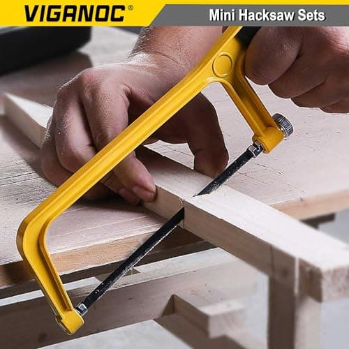 6-inch Mini Hacksaw and Miter Block Set - 150 mm Cutting Hand Saw with Bi-metal Blade