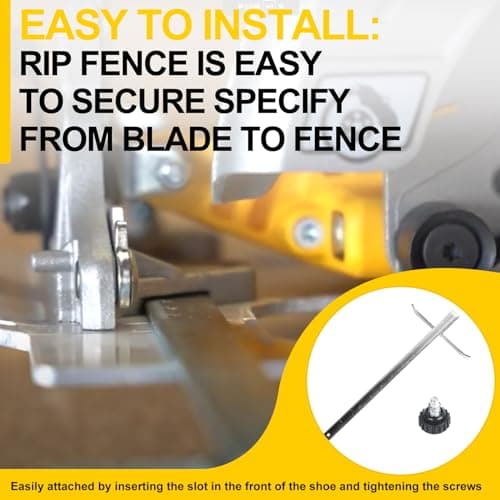 DW3278 Circular Saw Rip Fence for Dewalt 7-1/4-Inch to 8-1/4-Inch Circular Saws,Compatible with DCS575, DCS570, DCS577, DWE575 and DWS535 Cutting Fence, with Round Head Stop Screw and Spring