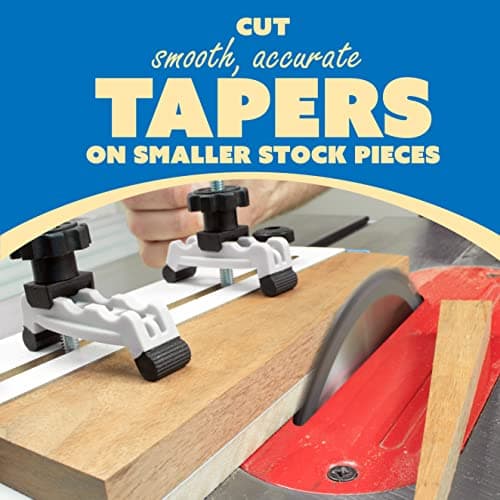 Mini Taper Jig For Table Saw, Adjustable Precision Straight Line Tapering Jig with Blade Safe Hold Downs, Fast Straight Taper Wood Cutting for Small Parts