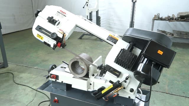 KAKA INDUSTRIAL Metal Band Saw | w/ 3 Blades Included | Horizontal Bandsaw,7 inch Round and 7 inch x 8.25 inch Rect Cut, 45-90° Swivel 1.5HP 115V/230V BS-712R