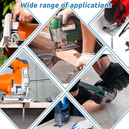 20 Piece Jigsaw Blades Set Assortment of Professional T-Handle Jig Saw Blade Kits Multi-Purpose Jig Saw Blades Replacement Set for Wood Pruning, Plastic, and Metal Cutting