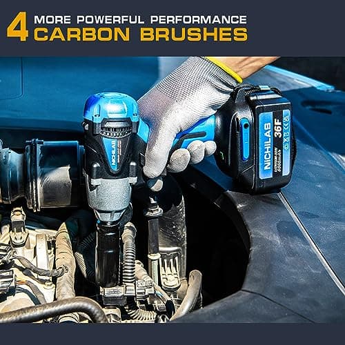 Cordless Impact Wrench, 2 IN 1 Screwdriver Head, 21V electric power wrench, 420Nm High Torque, 4 Pole Motor, Include Battery & Charger & Carrying Plastic Box