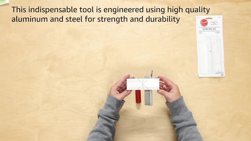 Excel Blades 6-Inch Metal Mitre Box Set – Aluminum & Steel Precision Cutting Tool with K5 Handle & Razor Pull Saw for Wood, Plastic & Soft Metals – 45° & 90° Cutting Angles, Made in USA